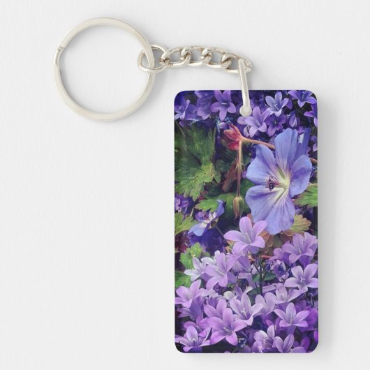 Porte-clés Fleurs violettes (Devant)