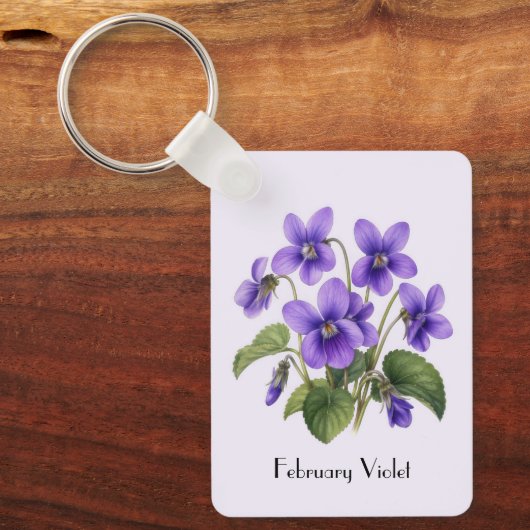 Porte-clés Fleurs Violettes de Février (Recto)