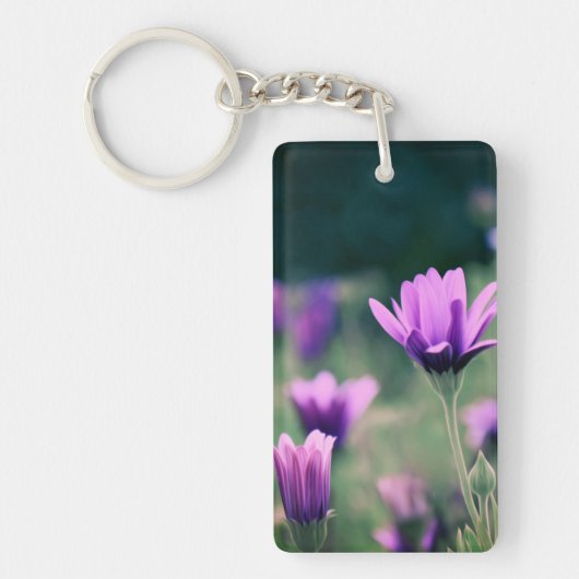 Porte-clés Fleurs violettes délicates (Devant)