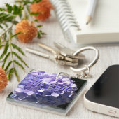 Porte-clés Fleurs violettes Hydrangea pourpre pour la mariée (Devant Droit)