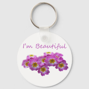 Porte-clés Fleurs violettes, je suis belle