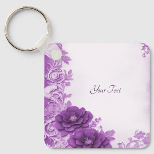 Porte-clés Fleurs violettes Porte - clé florissant