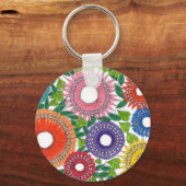 Porte-clés fleurs warli (Recto)