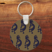 Porte-clés Flexibilité de la figure Kokopelli - Noir sur Vert (Recto)