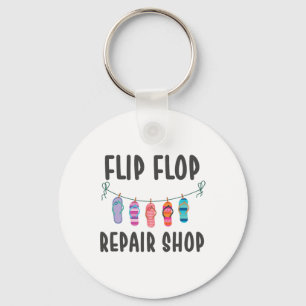 Porte-clés Flip Flop Repair Shop Funny Concert Plages d'été