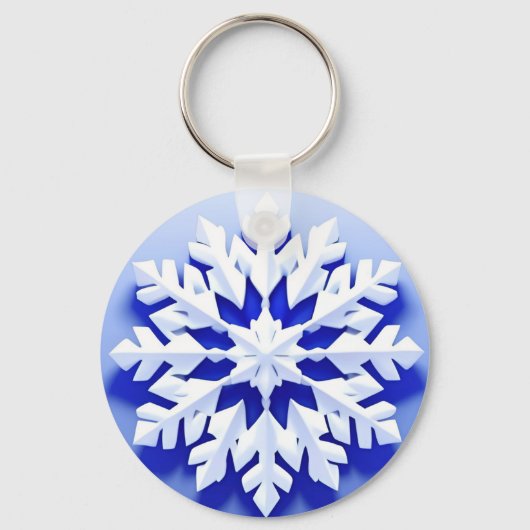 Porte-clés Flocon de Neige Bleu Détaille (Recto)