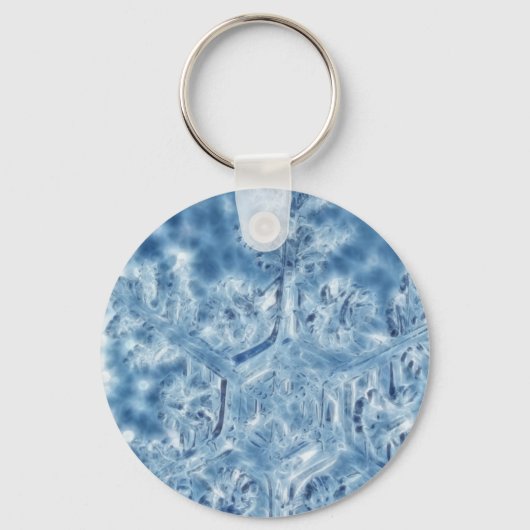 Porte-clés Flocon de neige congelé de fractale de cristal de (Recto)