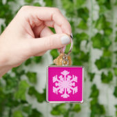 Porte-clés Flocon de neige Ikat - Fuchsia et rose glace (main)