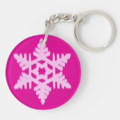 Porte-clés Flocon de neige Ikat - Fuchsia et rose glace (Dos)