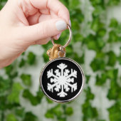 Porte-clés Flocon de neige Ikat - Noir et blanc (Main)