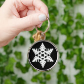 Porte-clés Flocon de neige Ikat - Noir et blanc (Main)