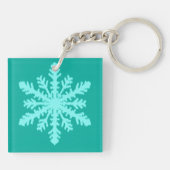 Porte-clés Flocon de neige Ikat - Turquoise et aqua (Dos)