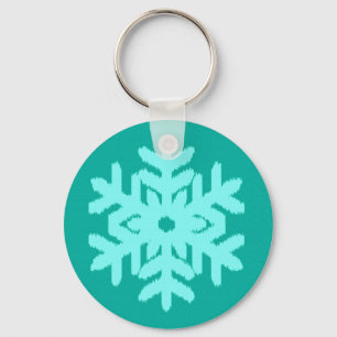 Porte-clés Flocon de neige Ikat - Turquoise et aqua