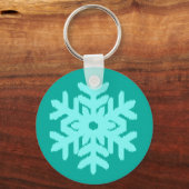 Porte-clés Flocon de neige Ikat - Turquoise et aqua (Recto)