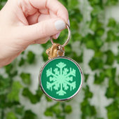Porte-clés Flocon de neige Ikat - Vert pin et menthe (Main)