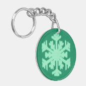 Porte-clés Flocon de neige Ikat - Vert pin et menthe (Devant gauche)