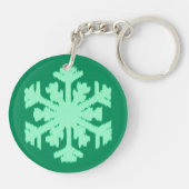 Porte-clés Flocon de neige Ikat - Vert pin et menthe (Dos)