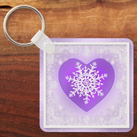 Porte-clés Flocon de neige pourpre (Recto)