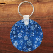 Porte-clés Flocons de Noël Bleus et Argent (Recto)