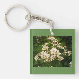 Porte-clés Floraison blanche