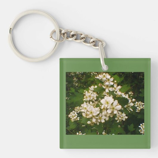 Porte-clés Floraison blanche (Devant)