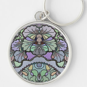 Porte-clés Floral abstrait pansement motif en mosaïque