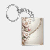 Porte-clés Floral and Pearl Embellishments Keychain (Devant gauche)