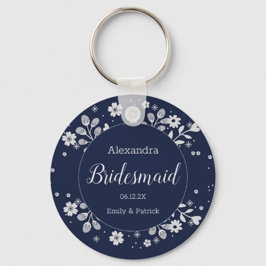 Porte-clés Floral blanc (Recto)