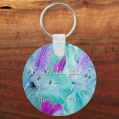 Porte-clés Floral bleu (Recto)