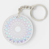Porte-clés Floral bleu moderne Lotus Mandala (Dos)