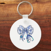 Porte-clés Floral Blue Coquette Bow Nurse Stethoscope Medical (Recto)