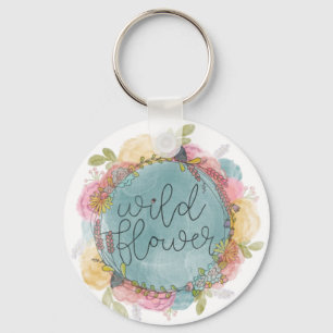 Porte-clés Floral de couronne fleur sauvage