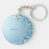Porte-clés floral décoratif bleu (Dos)