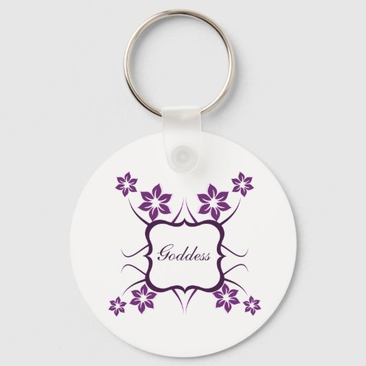 Porte-clés floral déesse, violet foncé (Recto)