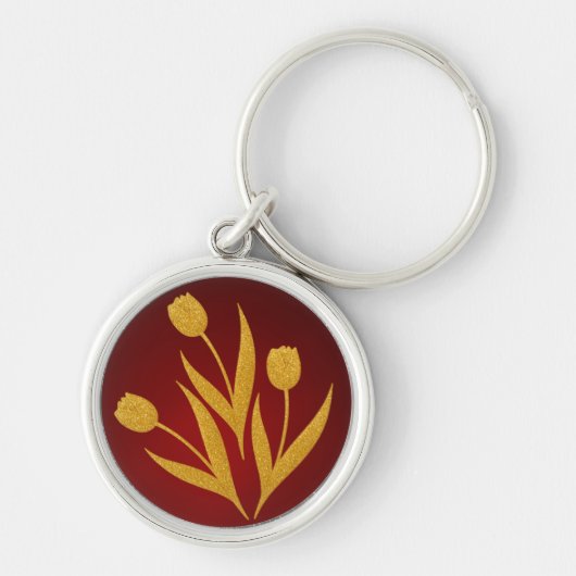 Porte-clés Floral doré (Devant)