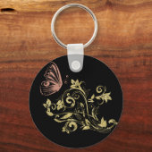 Porte-clés floral doré (Recto)