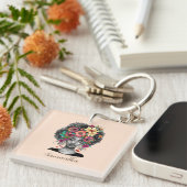 Porte-clés Floral Elegant Afro Femme (Devant Droit)