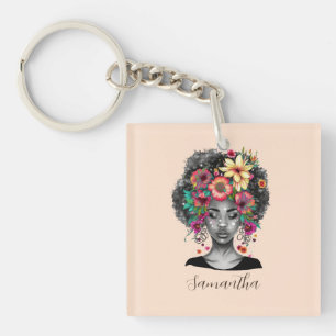 Porte-clés Floral Elegant Afro Femme