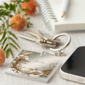 Porte-clés floral en or (Devant Droit)