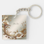 Porte-clés floral en or (Dos)