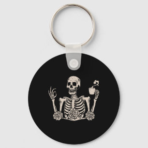 Porte-clés Floral Halloween Femmes Hommes Drôle Squelette Boi