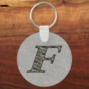 Porte-clés floral Hydrangea initiale monogramme F