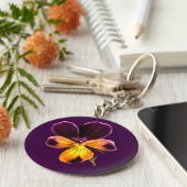 Porte-clés Floral Jaune violet Porte - clé de fleurs (Côté)