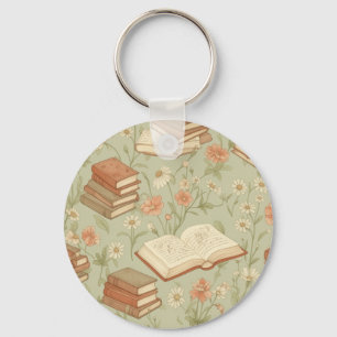 Porte-clés Floral Livre Amoureux de Livre