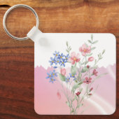 Porte-clés Floral - Merci pour m'aider à grandir (Recto)