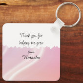 Porte-clés Floral - Merci pour m'aider à grandir (Verso)