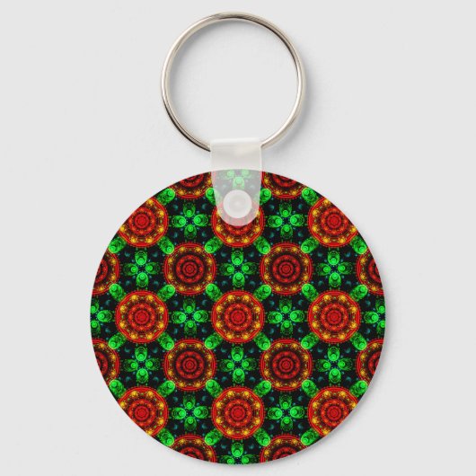 Porte-clés Floral Modern Boho Elegant Abstract Pattern #504 (Recto)