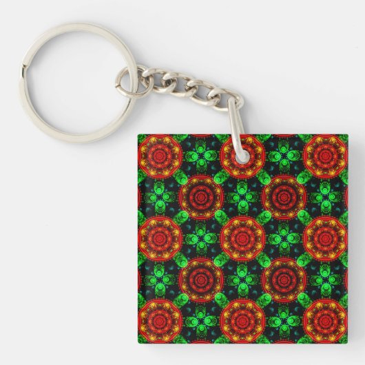Porte-clés Floral Modern Boho Elegant Abstract Pattern #504 (Devant)