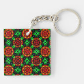 Porte-clés Floral Modern Boho Elegant Abstract Pattern #504 (Dos)