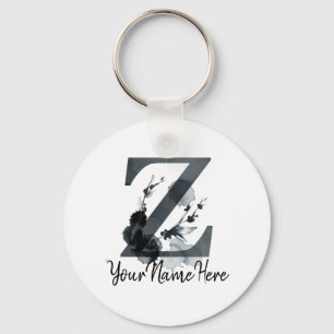 Porte-clés Floral Monogramme Z Herbe noire